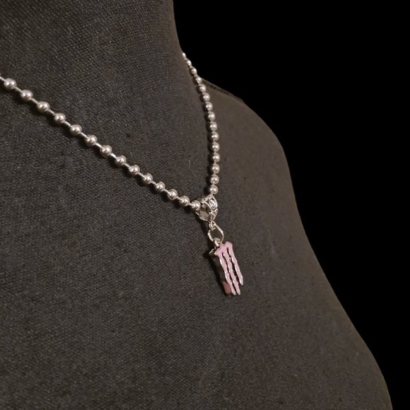 Baby Pink Monster Logo Ball Bead Choker Necklace - Picture 1 of 10